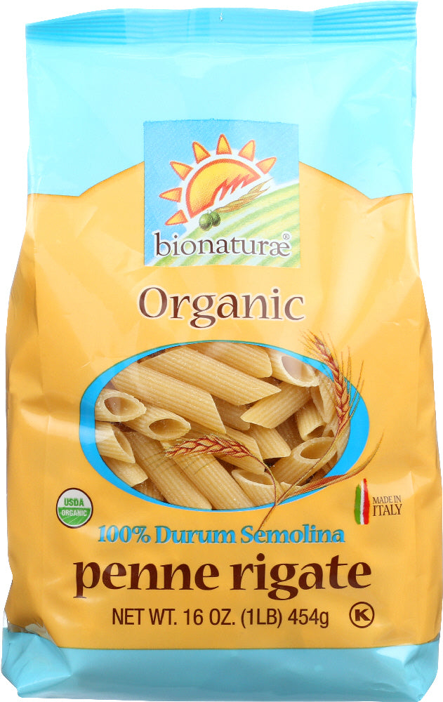 BIONATURAE: Organic Durum Semolina Pasta Penne Rigate, 16 oz