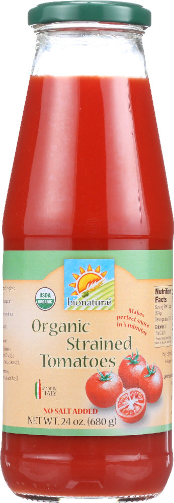 BIONATURAE: Organic Strained Tomatoes, 24 Oz