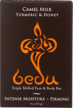 BEDU: Turmeric and Honey Camel Milk Soap Bar, 4 oz