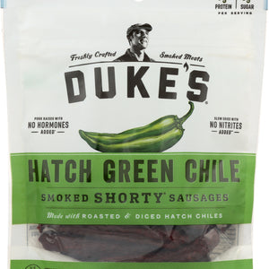 DUKES: Hatch Green Chile Shorty Smoked Sausage, 5 oz