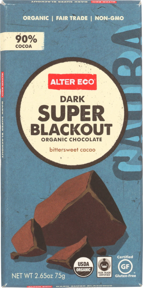 ALTER ECO: Chocolate Bar Super Blackout Organic, 2.65 oz