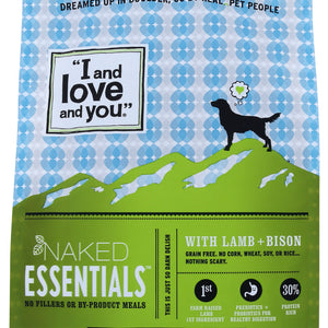 I&LOVE&YOU: Naked Essentials Kibble Lamb & Bison Dog Food, 4 lb