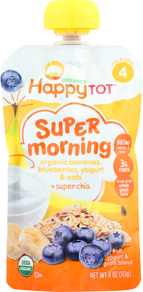 HAPPY BABY: Super Morning Meals Bananas, Blueberries, Yogurt & Oats 4 oz