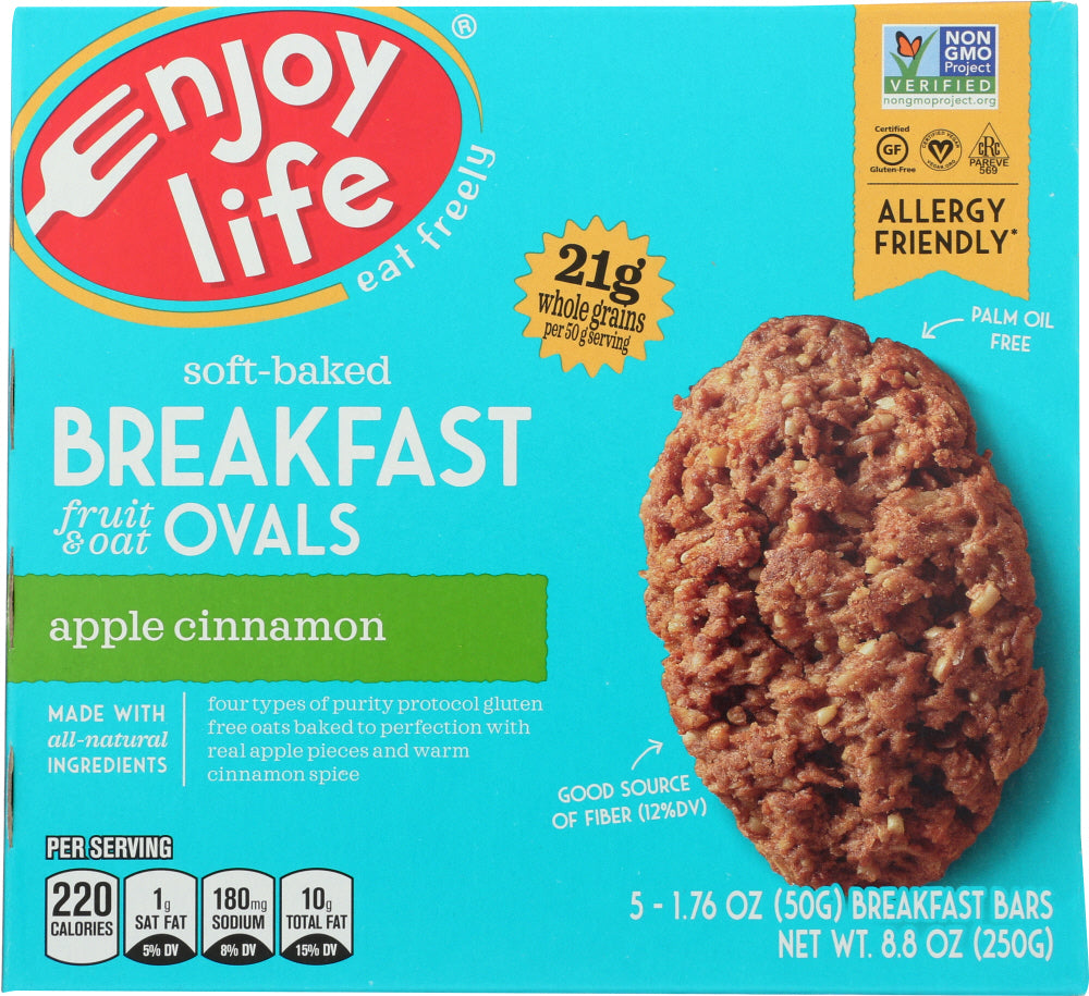 ENJOY LIFE: Bar Breakfast Oval Apple Cinnamon, 8.8 oz