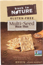 BACK TO NATURE: Gluten Free Rice Thins Multi-seed, 4 oz
