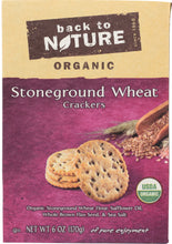 BACK TO NATURE: Organic Stoneground Wheat Crackers, 6 oz