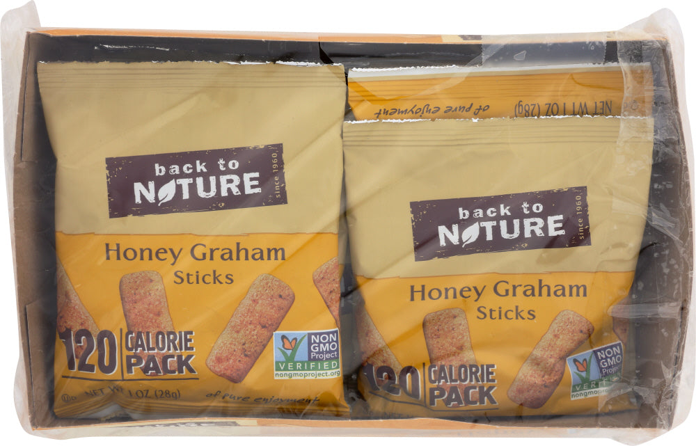 BACK TO NATURE: Grab & Go Mini Honey Graham Sticks Cookie 8-1oz, 8 oz