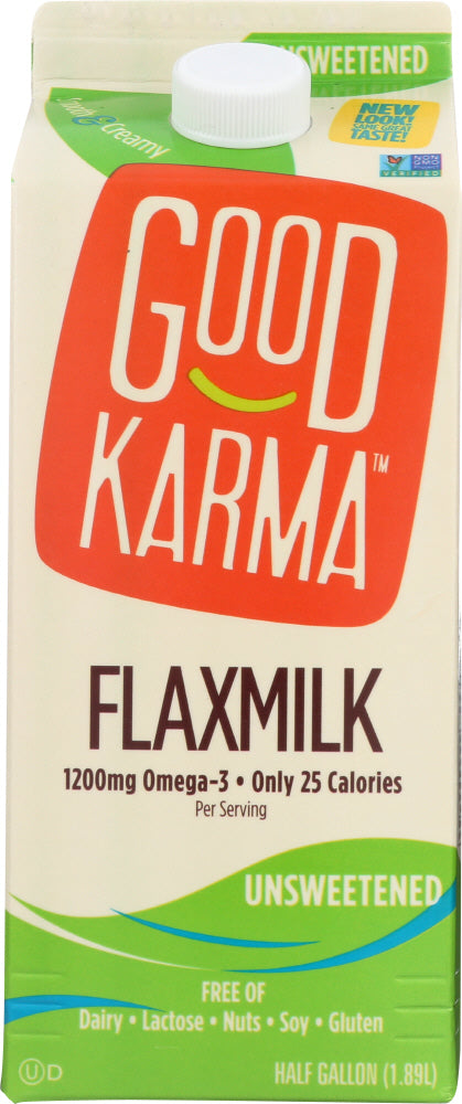 GOOD KARMA: Unsweetened Flax Milk, 64 oz