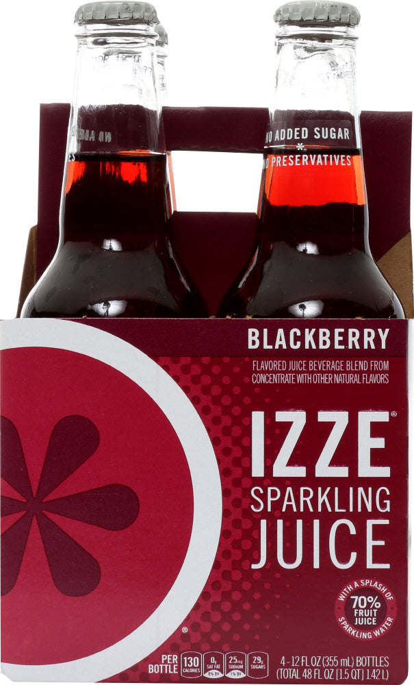 IZZE BEVERAGE: Sparkling Blackberry 4 count, 48 oz