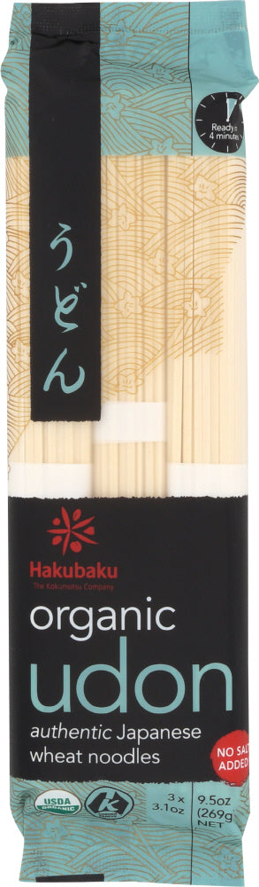 HAKUBAKU: Organic Wheat Noodles Udon, 9.5 oz