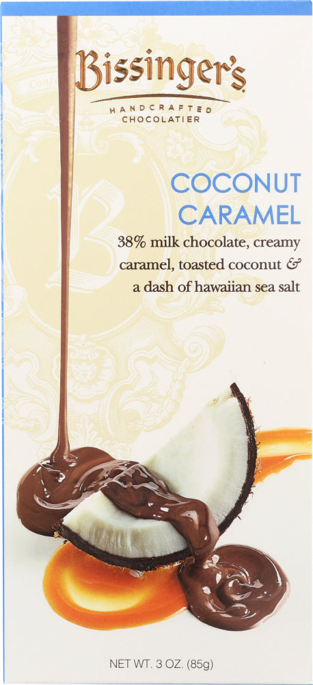 BISSINGERS: Coconut Caramel Chocolate Bar, 3 oz