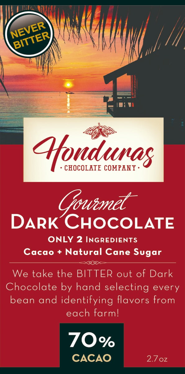 HONDURAS CHOCOLATE COMPANY: Chocolate 70% Cacao Dark, 2.7 oz