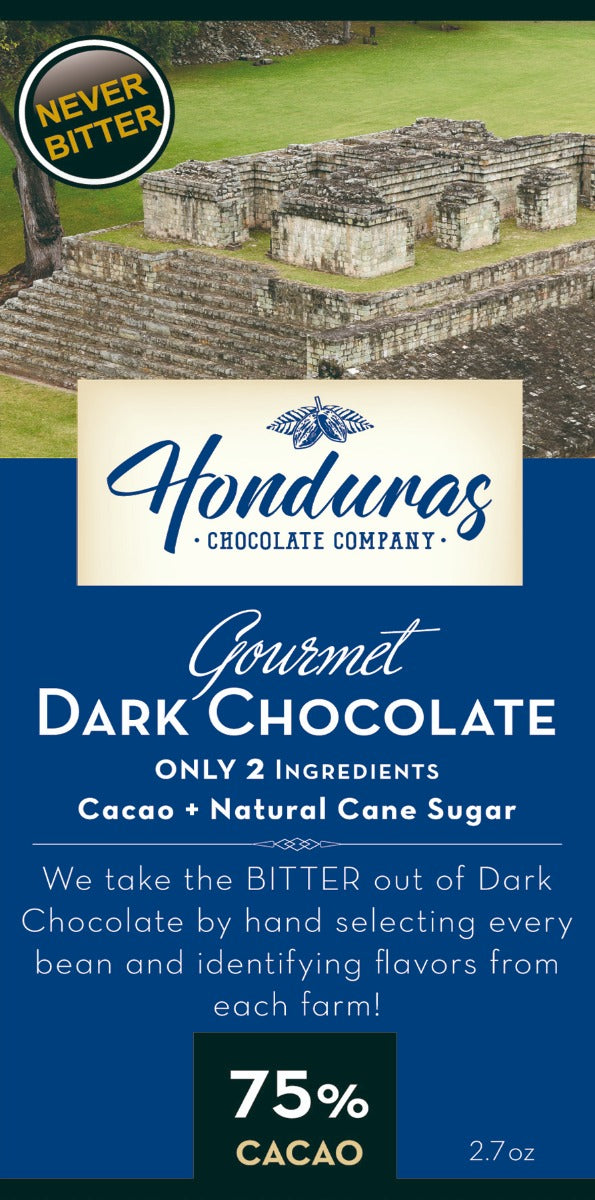HONDURAS CHOCOLATE COMPANY: Chocolate 75 % Cacao Dark, 2.7 oz
