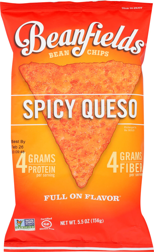 BEANFIELDS: Spicy Queso Bean Chips, 5.5 oz