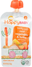 HAPPY BABY: Organic Baby Food Stage 3 Root Vegetables & Turkey with Quinoa, 4 oz