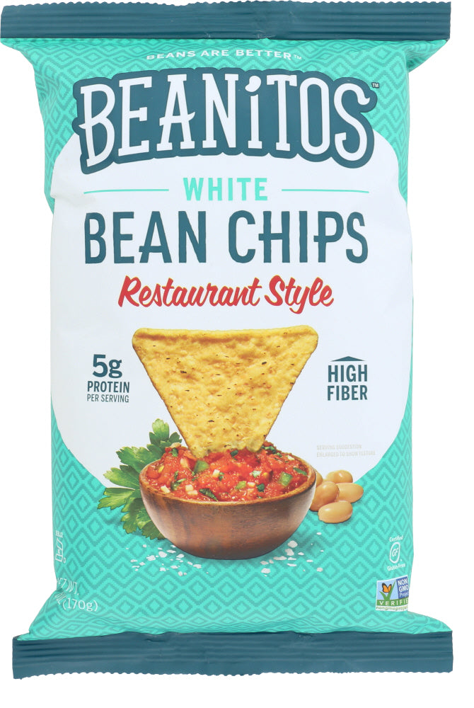 BEANITOS: White Bean Chips with Sea Salt Restaurant Style, 6 oz