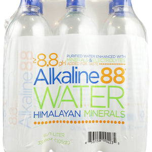 ALKALINE88: Alkaline Water 6 Pack 1 Liter, 202.8 fl oz