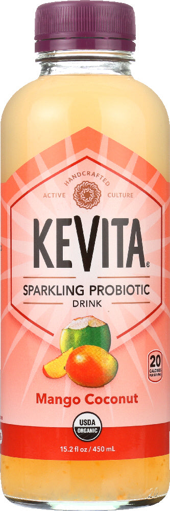 KEVITA: Organic Mango Coconut Sparkling Probiotic Drink, 15.2 oz