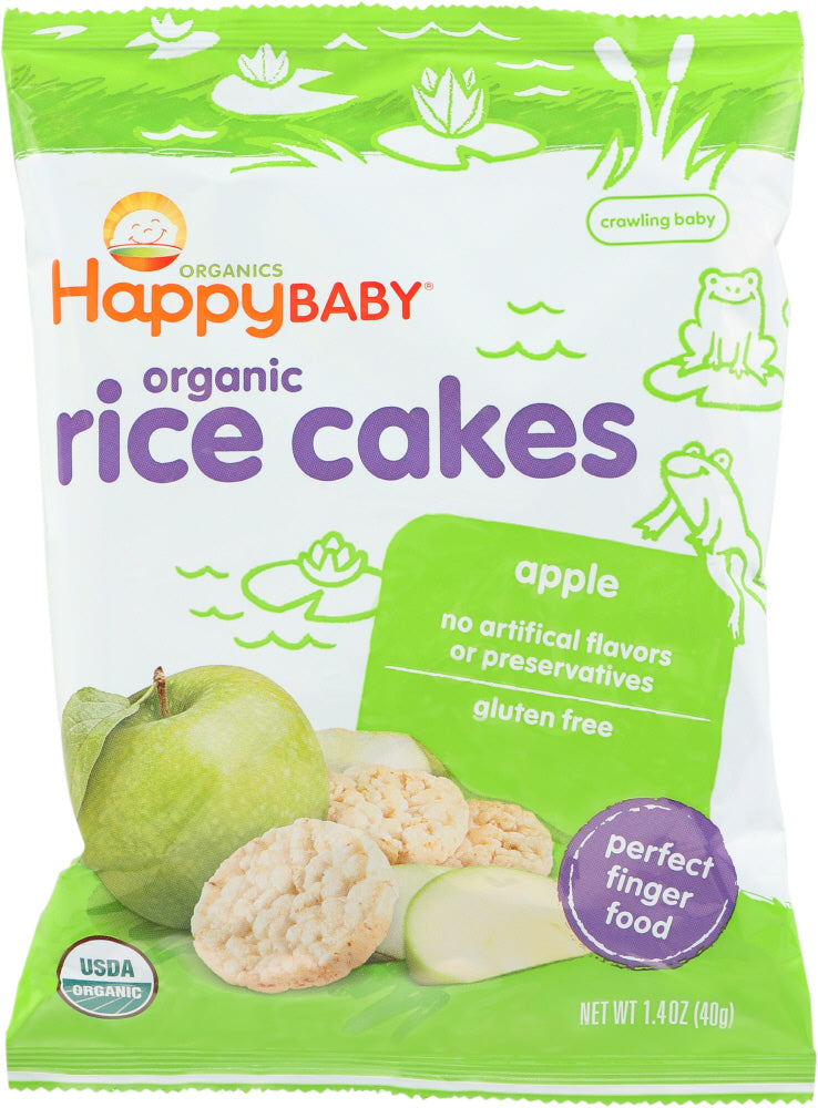 HAPPY BABY: Rice Cake Brown Rice Apple Org, 1.41 oz