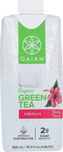 GAIAM: Tea Green RTD Hibiscus Organic, 16.9 fo