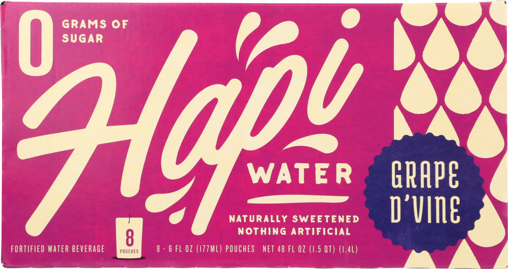 HAPI DRINKS: Water Grape Hapi, 8 pk