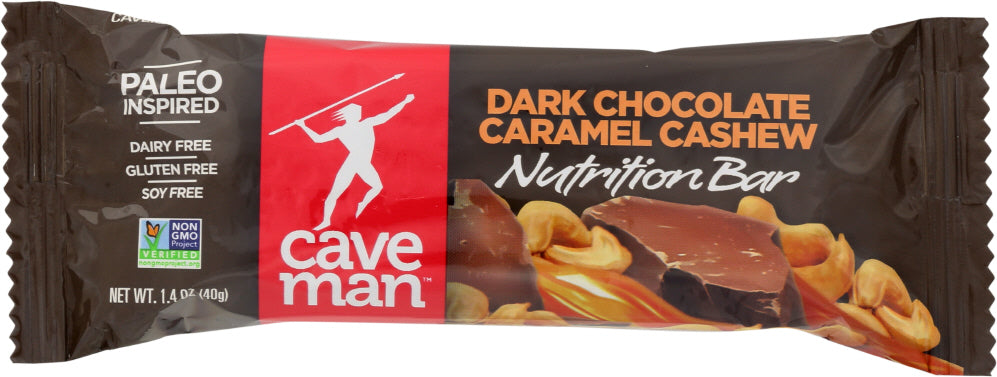 CAVEMAN FOODS: Dark Chocolate Caramel Cashew Bar 1.4 Oz