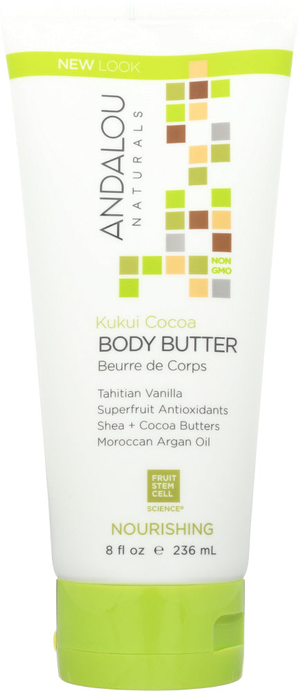 ANDALOU NATURALS: Nourishing Body Butter Kukui Cocoa, 8 Oz