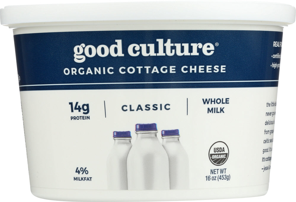 GOOD CULTURE: Organic Whole Milk Classic Cottage Cheese, 16 oz