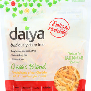 DAIYA: Classic Blend Cheddar and Mozzarella Style Shreds, 8 oz