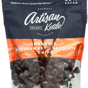 ARTISAN KETTLE: Morsels Organic Bittersweet Chocolate, 10 oz