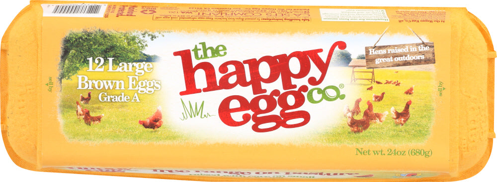 HAPPY EGG: Large Brown Eggs Free Range, 1 dz