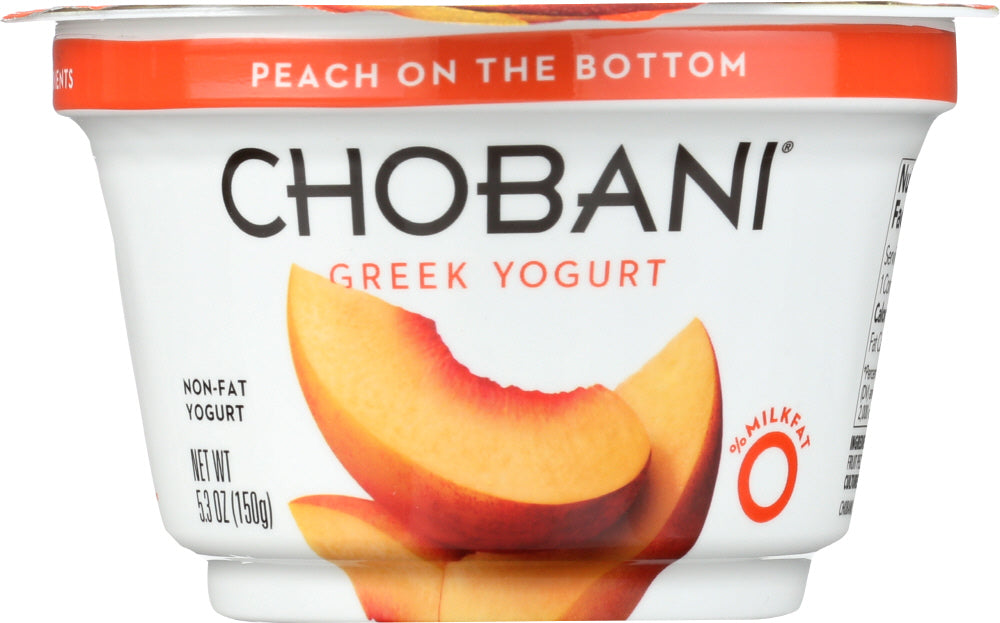 CHOBANI: Non-Fat Greek Yogurt Peach on the Bottom, 5.3 oz