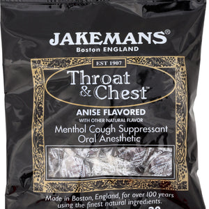 JAKEMANS: Lozenge Throat and Chest Licorice Menthol, 30 pc