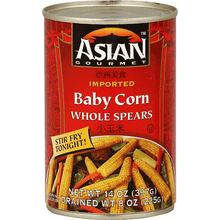 ASIAN GOURMET: Baby Corn Whole Spears, 14 oz
