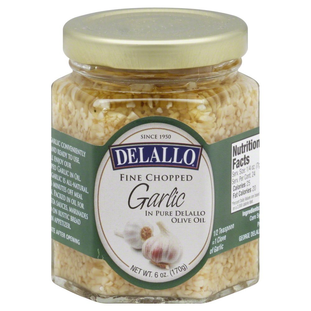 DELALLO: Fine Chopped Garlic in Olive Oil, 6 oz