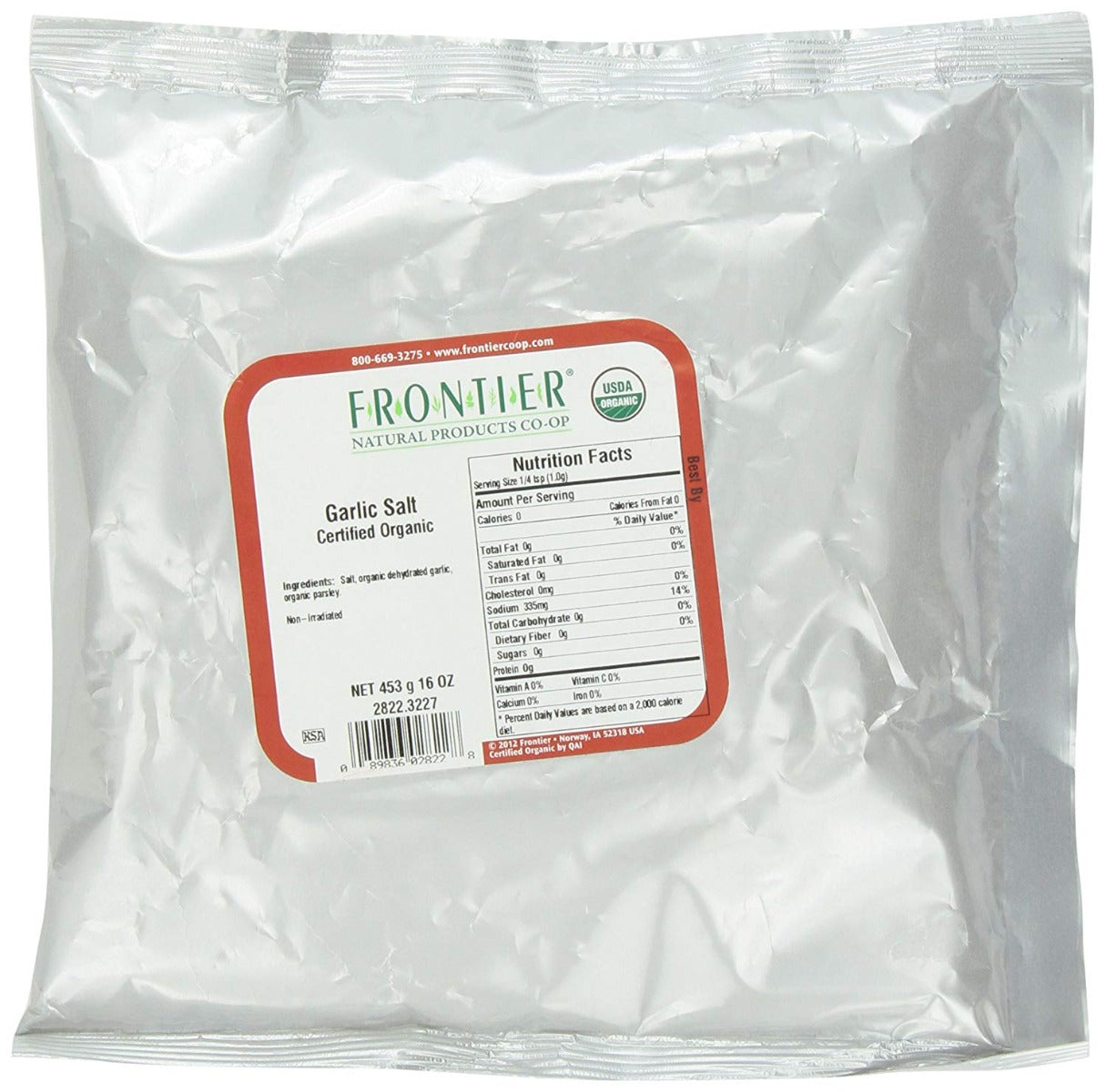 FRONTIER HERB: Garlic Salt Certified Organic, 16 oz