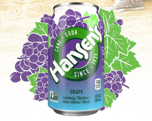 HANSEN: Cane Soda Grape 6-12oz, 72 oz