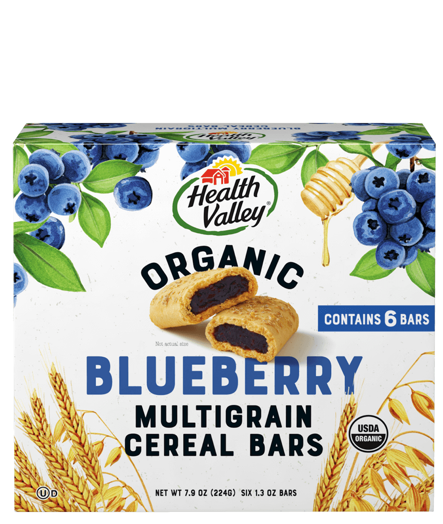 HEALTH VALLEY: Organic Multigrain Cereal Bars Blueberry, 7.9 oz