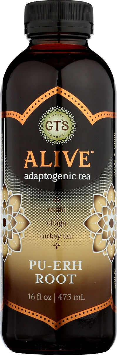 GTS LIVING FOODS: Alive Adaptogenic Tea Pu-erh Root, 16 oz