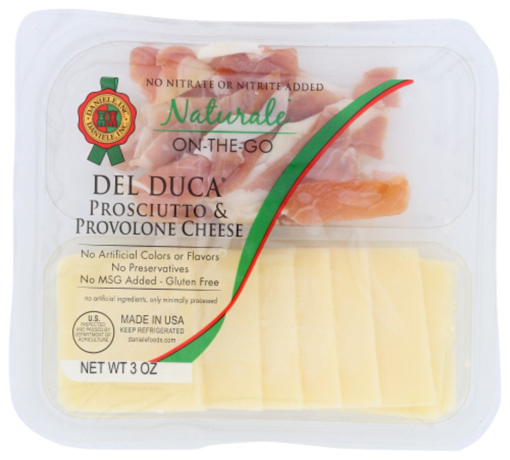 DANIELE: Del Duca Prosciutto & Provolone Cheese Snack Pack, 3 oz