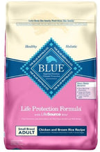 BLUE BUFFALO: Life Protection Formula Small Breed Adult Dog Food Chicken and Brown Rice Recipe, 15 lb