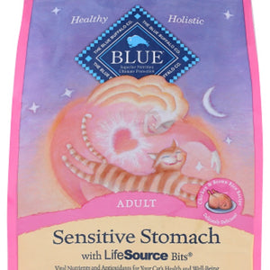BLUE BUFFALO: Sensitive Stomach Adult Cat Food Chicken and Brown Rice Recipe, 5 lb