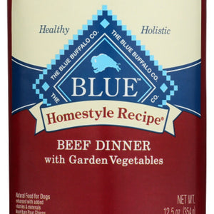 BLUE BUFFALO: Homestyle Recipe Adult Dog Food Beef Dinner with Garden Vegetables, 12.50 oz