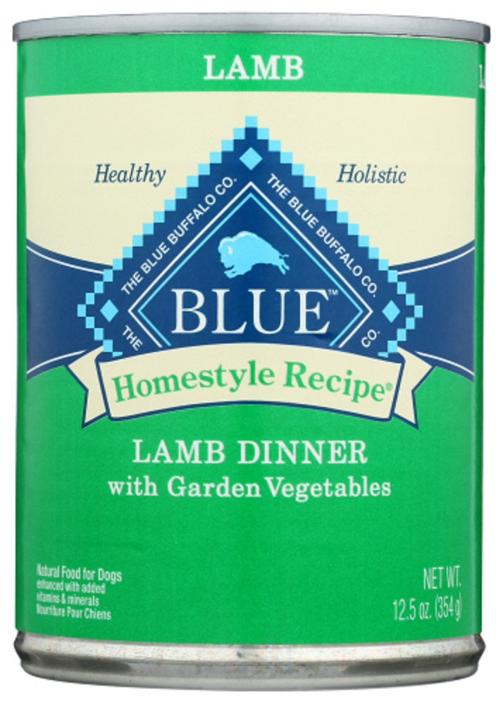 BLUE BUFFALO: Homestyle Recipe Adult Dog Food Lamb Dinner with Garden Vegetables, 12.50 oz
