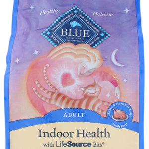 BLUE BUFFALO: Indoor Health Adult Cat Food Chicken and Brown Rice Recipe, 5 lb