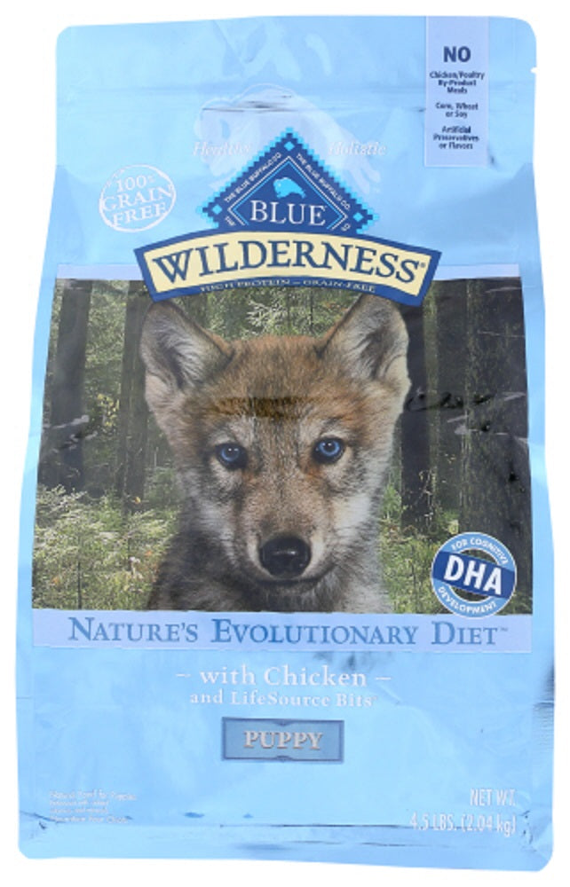 BLUE BUFFALO: Wilderness Puppy Food Chicken Recipe, 4.50 lb