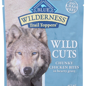 BLUE BUFFALO: Wilderness Wild Cuts Trail Toppers Adult Dog Food Chunky Chicken Bites in Hearty Gravy, 3 oz