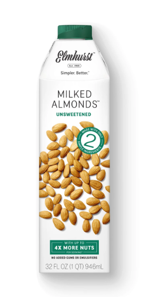 ELMHURST: Unsweetened Milked Almonds, 32 oz