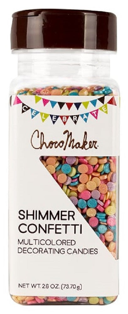 CHOCOMAKER: Shimmer Confetti Multicolored Decorating Candies, 2.60 oz
