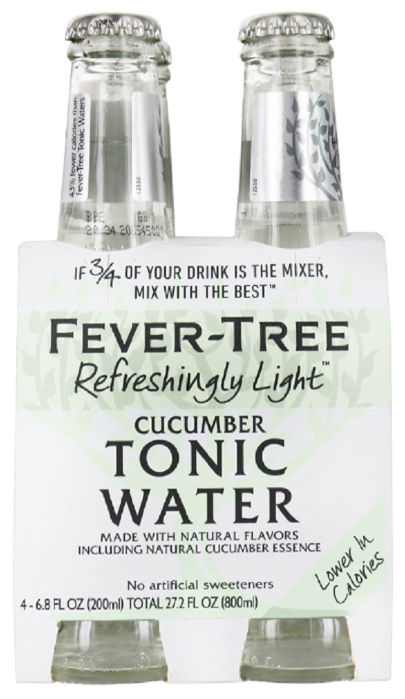 FEVER TREE: Refreshingly Light Cucumber Tonic Water 4 Pack, 27.20 fo